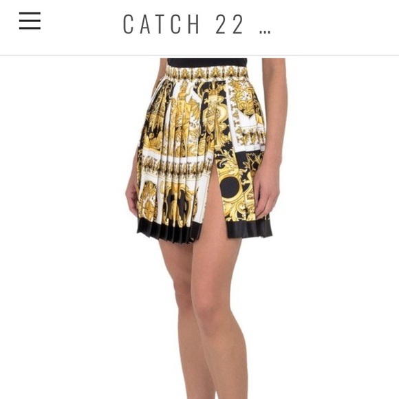 Versace Tribute Baroque Pleated Skirt Sz 40(US 4) - Picture 2 of 6